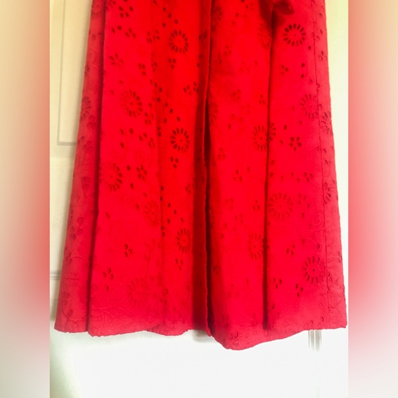 Carolina Herrera Red Broderie-Anglaise Dress - Picture 10 of 16